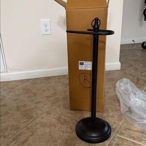 Elegant 23” tall Brown Metal Tissue Holder Stand
